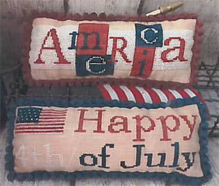 America & 4th of July Pillow Cross Stitch Pattern by Mani di Donna - Premium Pattern, Cross Stitch from Mani di Donna - Just $15! Shop now at Crossed Hearts Needlework & Design