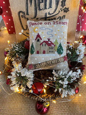 Peace On Heart Pillow Cross Stitch Pattern by Mani di Donna - Premium Pattern, Cross Stitch from Mani di Donna - Just $10! Shop now at Crossed Hearts Needlework & Design