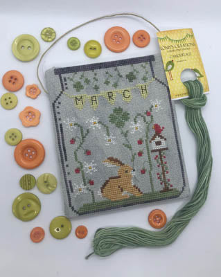 March in a Jar Cross Stitch Pattern by Romy's Creations - Premium Pattern, Cross Stitch from Romy's Creations - Just $10! Shop now at Crossed Hearts Needlework & Design