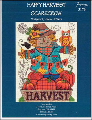 Happy Harvest Scarecrow Cross Stitch Pattern - Premium Pattern, Cross Stitch from Imaginating - Just $6! Shop now at Crossed Hearts Needlework & Design