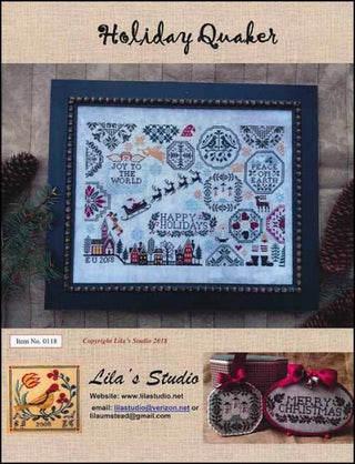 Holiday Quaker Cross Stitch Pattern by Lila's Studio - Premium Pattern, Cross Stitch from Lila's Studio - Just $16! Shop now at Crossed Hearts Needlework & Design