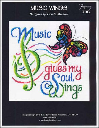 Music Wings Cross Stitch Pattern - Premium Pattern, Cross Stitch from Imaginating - Just $7! Shop now at Crossed Hearts Needlework & Design