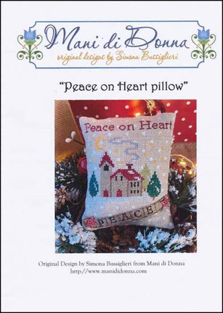 Peace On Heart Pillow Cross Stitch Pattern by Mani di Donna - Premium Pattern, Cross Stitch from Mani di Donna - Just $10! Shop now at Crossed Hearts Needlework & Design