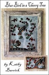 Blue Bird In A Cherry Tree Cross Stitch Pattern by Kathy Barrick - Premium Pattern, Cross Stitch from Kathy Barrick - Just $14! Shop now at Crossed Hearts Needlework & Design