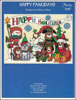 Happy Pawlidays Cross Stitch Pattern by Imaginating - Premium Pattern, Cross Stitch from Imaginating - Just $6! Shop now at Crossed Hearts Needlework & Design