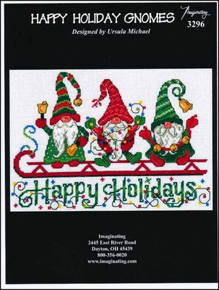 Happy Holiday Gnomes Cross Stitch Pattern - Premium Pattern, Cross Stitch from Imaginating - Just $7! Shop now at Crossed Hearts Needlework & Design