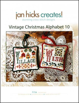 Vintage Christmas Alphabet 10 Cross Stitch Pattern by Jan Hicks Creates! - Premium Pattern, Cross Stitch from Jan Hicks Creates! - Just $12! Shop now at Crossed Hearts Needlework & Design