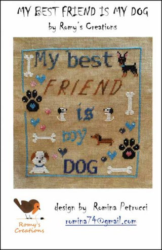 My Best Friend Is My Dog Cross Stitch Pattern by Romy's Creations - Premium Pattern, Cross Stitch from Romy's Creations - Just $16! Shop now at Crossed Hearts Needlework & Design