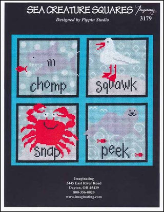 Sea Creatures Squares Cross Stitch Pattern - Premium Pattern, Cross Stitch from Imaginating - Just $6! Shop now at Crossed Hearts Needlework & Design