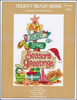 Holiday Beach Signs Cross Stitch Pattern - Premium Pattern, Cross Stitch from Imaginating - Just $7! Shop now at Crossed Hearts Needlework & Design