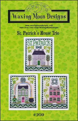 St. Patrick's House Trio Cross Stitch Pattern by Waxing Moon Designs - Premium Pattern, Cross Stitch from Waxing Moon Designs - Just $12! Shop now at Crossed Hearts Needlework & Design