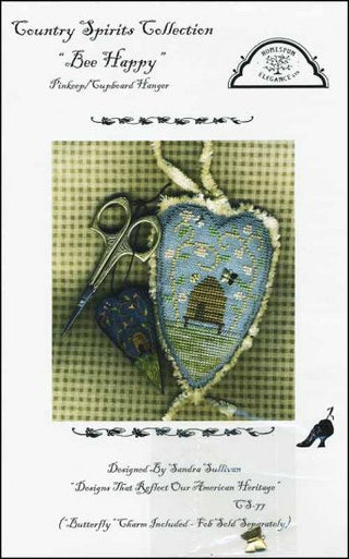 Bee Happy Cross Stitch Pattern - Premium Pattern, Cross Stitch from Homespun Elegance - Just $7.50! Shop now at Crossed Hearts Needlework & Design