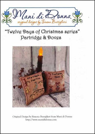 Twelve Days of Christmas 1 Series Partridge & Doves Cross Stitch Pattern by Mani di Donna - Premium Pattern, Cross Stitch from Mani di Donna - Just $17! Shop now at Crossed Hearts Needlework & Design