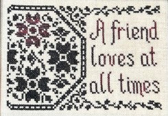 A Friend Loves At All Times Cross Stitch Pattern by My Big Toe Designs NEW! - Premium Patterns, Cross Stitch from My Big Toe Designs™ - Just $8! Shop now at Crossed Hearts Needlework & Design