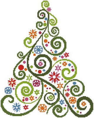 Abstract Christmas Tree Cross Stitch Pattern by Artecy Cross Stitch - Premium Pattern, Cross Stitch from Annalee Waite Designs - Just $8! Shop now at Crossed Hearts Needlework & Design