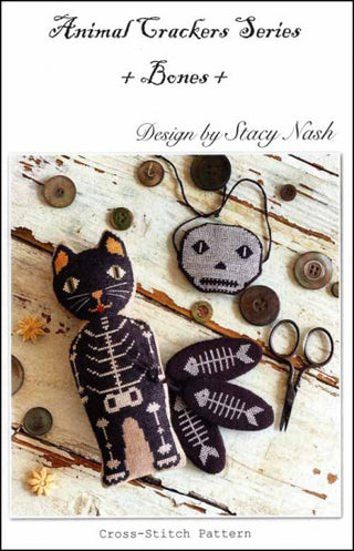 Animal Cracker Series: Bones Cross Stitch Pattern by Stacy Nash Primitives *NEW* - Premium Pattern, Cross Stitch from Stacy Nash Designs - Just $12! Shop now at Crossed Hearts Needlework & Design