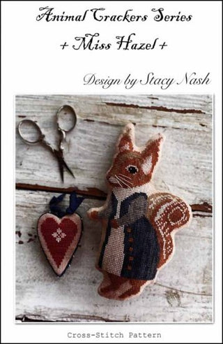 Animal Cracker Series: Miss Hazel Cross Stitch Pattern by Stacy Nash Primitives - Premium Pattern, Cross Stitch from Stacy Nash Designs - Just $12! Shop now at Crossed Hearts Needlework & Design