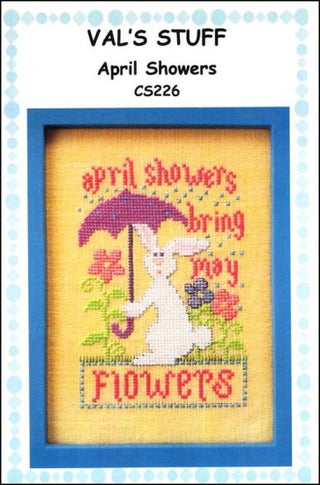 April Showers Cross Stitch Pattern by Val's Stuff - Premium Pattern, Cross Stitch from Val's Stuff - Just $8! Shop now at Crossed Hearts Needlework & Design