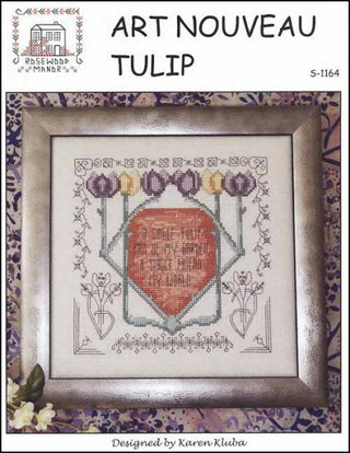 Art Nouveau Tulip Cross Stitch Pattern by Rosewood Manor - Premium Pattern, Cross Stitch from Rosewood Manor - Just $9! Shop now at Crossed Hearts Needlework & Design