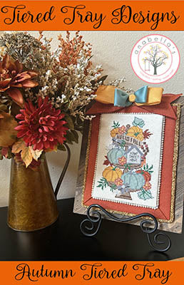 Autumn Tiered Tray Cross Stitch Pattern by Anabella's *NEW* - Premium Pattern, Cross Stitch from Anabella's - Just $11! Shop now at Crossed Hearts Needlework & Design