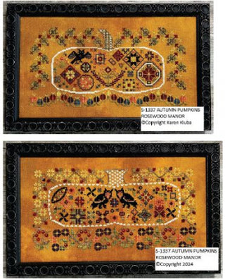 Autumn Pumpkins Cross Stitch Pattern by Rosewood Manor *NEW* - Premium Pattern, Cross Stitch from Rosewood Manor - Just $17! Shop now at Crossed Hearts Needlework & Design