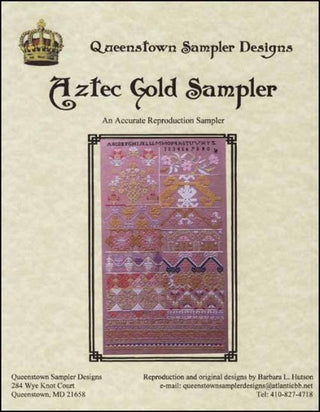 Aztec Gold Sampler Cross Stitch Pattern by Queenstown Sampler Designs - Premium Pattern, Cross Stitch from Queenstown Sampler Designs - Just $14! Shop now at Crossed Hearts Needlework & Design