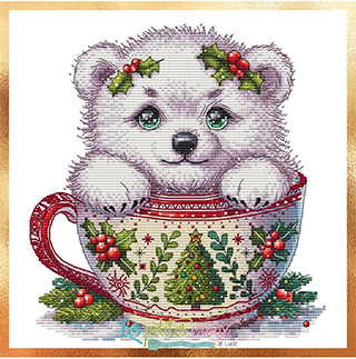 Christmas Animal Cup Bear Cross Stitch Pattern by Les Petites Croix de Lucie *NEW* - Premium Pattern, Cross Stitch from Les Petites Croix de Lucie - Just $17.60! Shop now at Crossed Hearts Needlework & Design