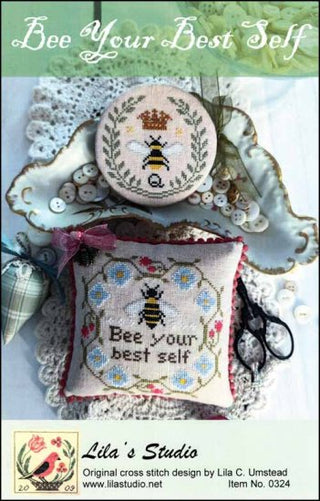 Bee Your Best Self Cross Stitch Pattern by Lila's Studio *NEW* - Premium Pattern, Cross Stitch from Lila's Studio - Just $11! Shop now at Crossed Hearts Needlework & Design