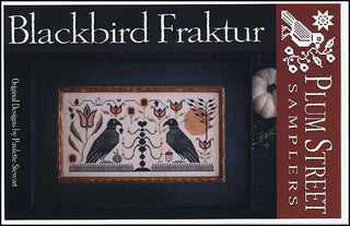 Blackbird Fraktur Cross Stitch Pattern by Plum Street Samplers - Premium Pattern, Cross Stitch from Plum Street Samplers - Just $9! Shop now at Crossed Hearts Needlework & Design