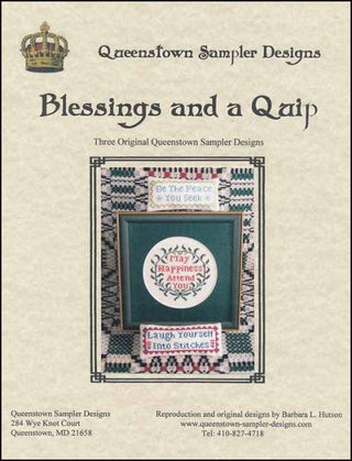 Blessings and a Quip Cross Stitch Pattern by Queenstown Sampler Designs - Premium Pattern, Cross Stitch from Queenstown Sampler Designs - Just $12! Shop now at Crossed Hearts Needlework & Design