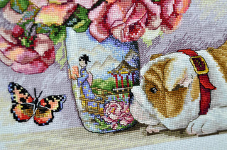 Bulldog and Butterflies Needlecraft Kit by Merejka - Premium Needlecraft Kit from Merejka - Just $47! Shop now at Crossed Hearts Needlework & Design