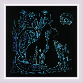 Moonlight - Cats Cross Stitch Needlework Kit by RIOLIS - Premium Needlecraft Kit from RIOLIS - Just $27! Shop now at Crossed Hearts Needlework & Design