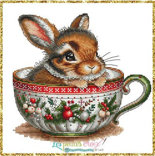 Christmas Animal Cup Rabbit Cross Stitch Pattern by Les Petites Croix de Lucie *NEW* - Premium Pattern, Cross Stitch from Les Petites Croix de Lucie - Just $17.60! Shop now at Crossed Hearts Needlework & Design