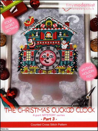 Christmas Cuckoo Clock Part 3 Cross Stitch Pattern by Tiny Modernist *NEW* - Premium Pattern, Cross Stitch from Tiny Modernist - Just $6! Shop now at Crossed Hearts Needlework & Design