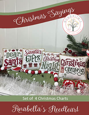 Christmas Sayings: Set of 4 Christmas Charts Cross Stitch Pattern by Anabella's *NEW* - Premium Pattern, Cross Stitch from Anabella's - Just $12! Shop now at Crossed Hearts Needlework & Design