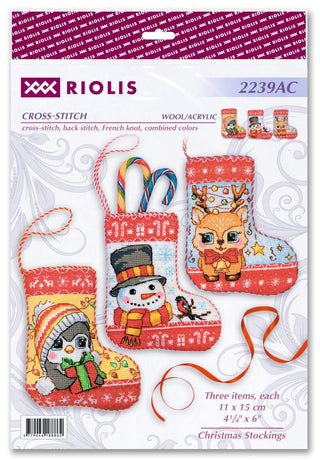 Christmas Stocking Cross Stitch Needlework Kit by RIOLIS *NEW* - Premium Needlecraft Kit from RIOLIS - Just $46! Shop now at Crossed Hearts Needlework & Design