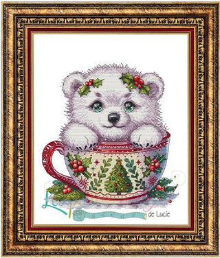 Christmas Animal Cup Bear Cross Stitch Pattern by Les Petites Croix de Lucie *NEW* - Premium Pattern, Cross Stitch from Les Petites Croix de Lucie - Just $17.60! Shop now at Crossed Hearts Needlework & Design