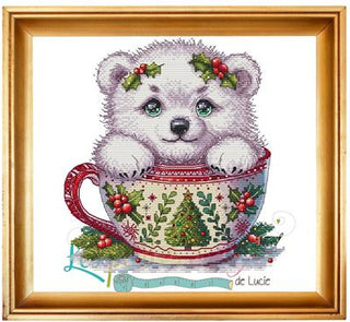 Christmas Animal Cup Bear Cross Stitch Pattern by Les Petites Croix de Lucie *NEW* - Premium Pattern, Cross Stitch from Les Petites Croix de Lucie - Just $17.60! Shop now at Crossed Hearts Needlework & Design