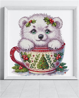 Christmas Animal Cup Bear Cross Stitch Pattern by Les Petites Croix de Lucie *NEW* - Premium Pattern, Cross Stitch from Les Petites Croix de Lucie - Just $17.60! Shop now at Crossed Hearts Needlework & Design