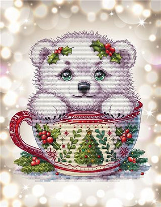 Christmas Animal Cup Bear Cross Stitch Pattern by Les Petites Croix de Lucie *NEW* - Premium Pattern, Cross Stitch from Les Petites Croix de Lucie - Just $17.60! Shop now at Crossed Hearts Needlework & Design