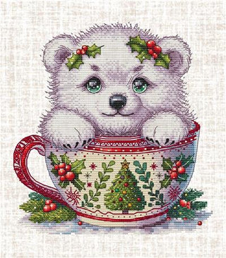 Christmas Animal Cup Bear Cross Stitch Pattern by Les Petites Croix de Lucie *NEW* - Premium Pattern, Cross Stitch from Les Petites Croix de Lucie - Just $17.60! Shop now at Crossed Hearts Needlework & Design