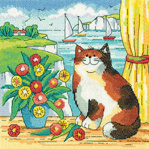 Coastal View: By The Sea Collection Needlecraft Kit by Heritage Crafts *NEW* - Premium Needlecraft Kit from Heritage Crafts - Just $60! Shop now at Crossed Hearts Needlework & Design