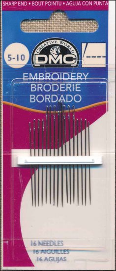 Sizes 3/9 Embroidery Needles DMC® - Premium Hand-Sewing Needles from DMC® - Just $1.26! Shop now at Crossed Hearts Needlework & Design