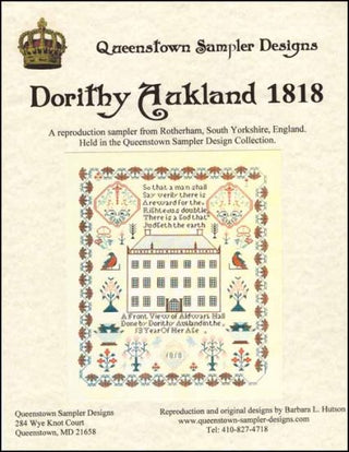 Dorithy Aukland 1818 Cross Stitch Pattern by Queenstown Sampler Designs - Premium Pattern, Cross Stitch from Queenstown Sampler Designs - Just $36! Shop now at Crossed Hearts Needlework & Design