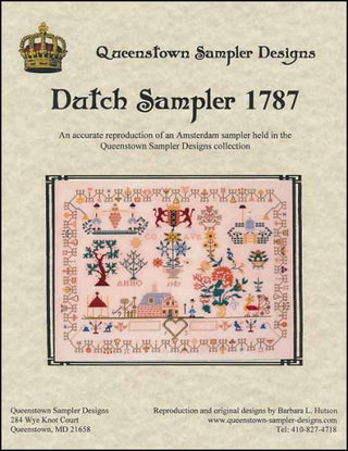 Dutch Sampler 1787 Cross Stitch Pattern by Queenstown Sampler Designs - Premium Pattern, Cross Stitch from Queenstown Sampler Designs - Just $15! Shop now at Crossed Hearts Needlework & Design