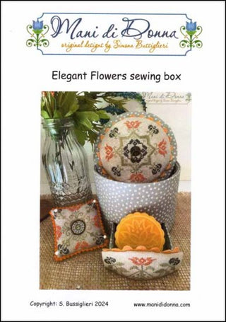 Elegant Flowers Sewing Box Cross Stitch Pattern by Mani di Donna - Premium Pattern, Cross Stitch from Mani di Donna - Just $28! Shop now at Crossed Hearts Needlework & Design