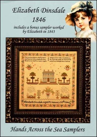 Elizabeth Dinsdale 1846 Cross Stitch Pattern by Hands Across the Sea *NEW* - Premium Pattern, Cross Stitch from Hands Across the Sea Samplers - Just $26! Shop now at Crossed Hearts Needlework & Design