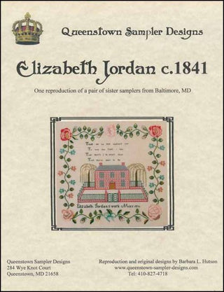 Elizabeth Jordan c.1841 Cross Stitch Pattern by Queenstown Sampler Designs - Premium Pattern, Cross Stitch from Queenstown Sampler Designs - Just $20! Shop now at Crossed Hearts Needlework & Design