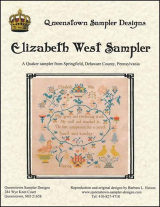 Elizabeth West Sampler Cross Stitch Pattern by Queenstown Sampler Designs - Premium Pattern, Cross Stitch from Queenstown Sampler Designs - Just $20! Shop now at Crossed Hearts Needlework & Design