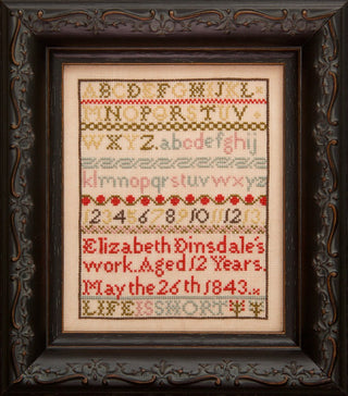 Elizabeth Dinsdale 1846 Cross Stitch Pattern by Hands Across the Sea *NEW* - Premium Pattern, Cross Stitch from Hands Across the Sea Samplers - Just $26! Shop now at Crossed Hearts Needlework & Design